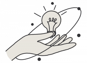 hand and lightbulb illustration